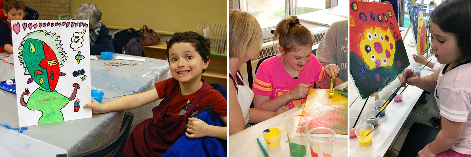 Children participating in Art at Anne's event
