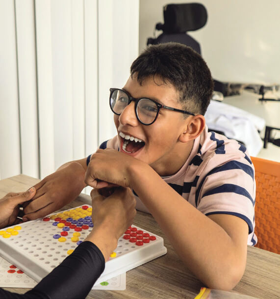 Child laughing while playing