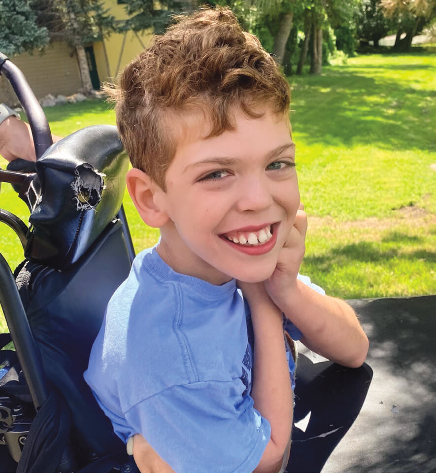 Smiling boy outdoors